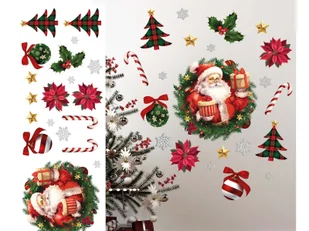 Naklejki na ścianę Święty Mikołaj na Boże Narodzenie - 1 szt. - Ozdoby bożonarodzeniowe - miniaturka - grafika 1