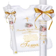 Dewocjonalia - Szatka Świeca Złoty Krzyż Modele Świecy do wyboru - miniaturka - grafika 1