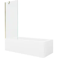 Wanny - Mexen Vega wanna prostokątna 150 x 70 cm z obudową i parawanem 1-skrzydłowym 70 cm, transparent, złoty - miniaturka - grafika 1