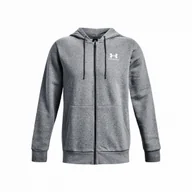 Bluzy sportowe męskie - Męska bluza Under Armour Essential Fleece FZ Hood Rozmiar: L / Kolor: szary/biały - miniaturka - grafika 1