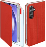 Etui i futerały do telefonów - Etui z klapką do Samsung A54 5G Zamykane Czerwone Futerał + Szkło 9H - miniaturka - grafika 1