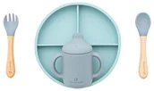 Sztućce dla dzieci - Zestaw obiadowy Olmitos silikonowy 5-elementów niebieski  ! - miniaturka - grafika 1