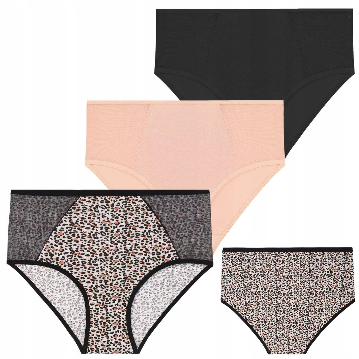 3X Figi Majtki Damskie Maxi Bikini Wysoki Stan Bawełniane Gładkie Moraj 4Xl