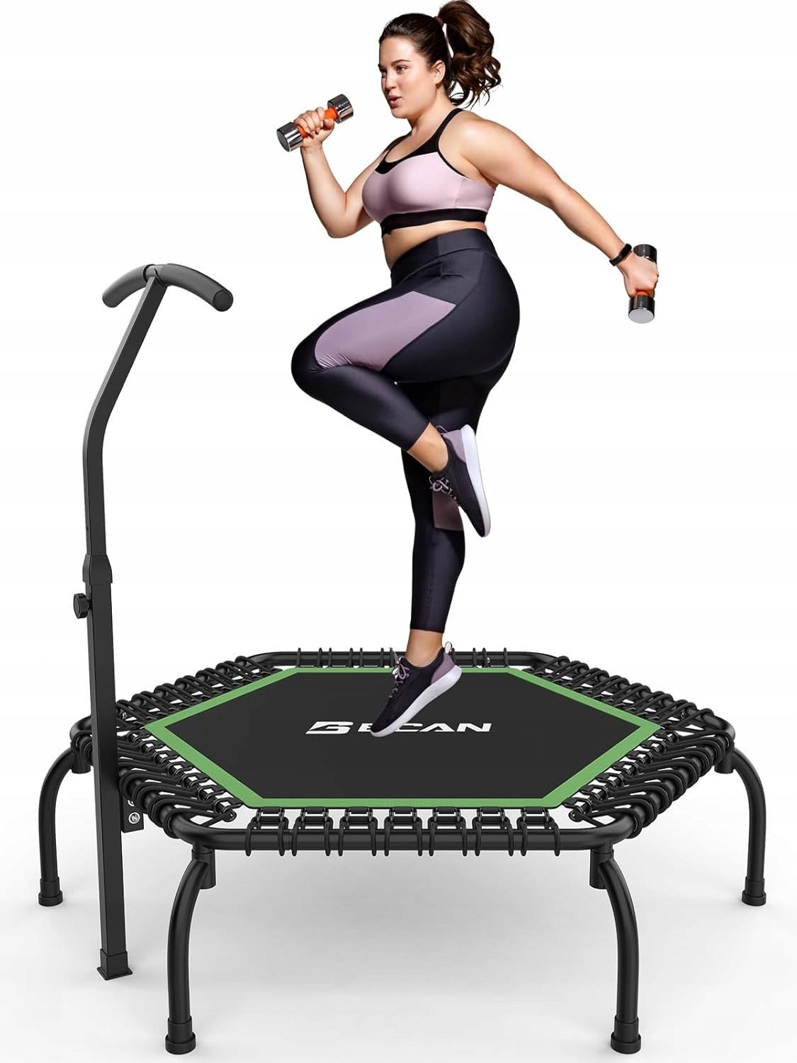 BCAN Mini trampolina fitness z uchwytem 250 kg 123 cm nowa