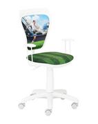 Krzesełka i taborety dla dzieci - Krzesło Ministyle White Piłkarz zielone boisko - miniaturka - grafika 1