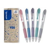 Długopisy - Zestaw 5 długopisów żelowych PILOT G2 metallic mix - miniaturka - grafika 1