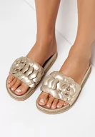 Klapki i japonki damskie - Złote Klapki Eunile - miniaturka - grafika 1