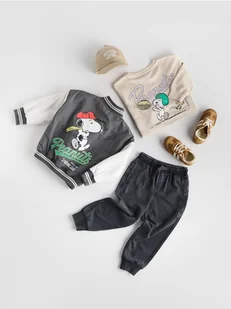 Reserved - Longsleeve Snoopy - beżowy - Bluzy i sweterki niemowlęce - miniaturka - grafika 1