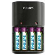 Ładowarki do telefonów - Philips Ładowarka akumulatorków 4 sloty AA/AAA + 4x AA 2100mAh SCB1490NB/12 - miniaturka - grafika 1