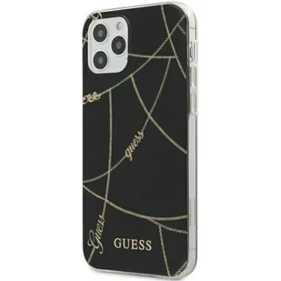 Guess GUHCP12LPCUCHBK iPhone 12 6,7" Pro Max czarny/black hardcase Gold Chain CollectionGuess / GUE000873 - Etui i futerały do telefonów - miniaturka - grafika 1