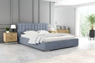 Łóżka - ADIDAR Frieda łóżko tapicerowane 200x200cm metalowa rama z podnośnikami hydraulicznymi stelaż listwowy podstawa łóżka Premium Design (Niebieski - Inari 72) - miniaturka - grafika 1