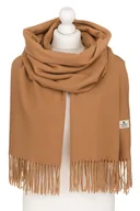 Apaszki i szaliki damskie - Szalik damski PETERSON duży ciepły szal brązowy jesień zima z frędzlami modny i stylowy elegancki prezent - miniaturka - grafika 1