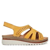Buty dla dziewczynek - Sandały Manitu 910278 Żółty - miniaturka - grafika 1