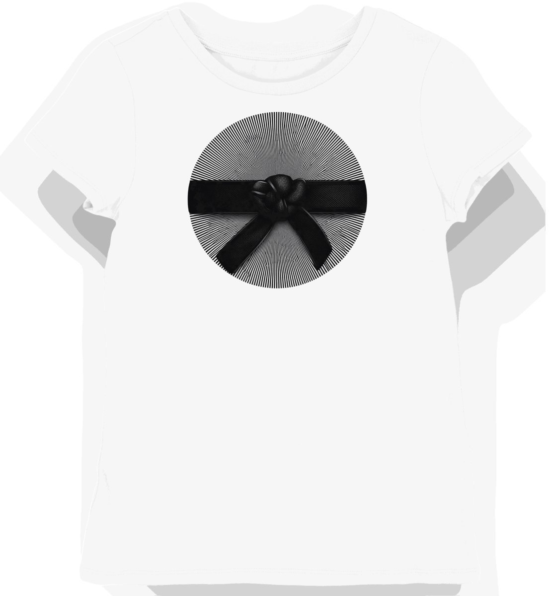 Koszulka damska biała z motywem sportowego pasa karate L