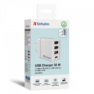 Ładowarki do telefonów - Verbatim Zasilacz / sieciowy adapter 30W, 4-portowy, 1x USB-C, 3x USB-A - miniaturka - grafika 1