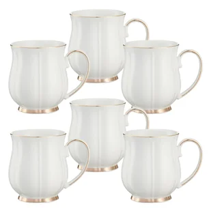 Zestaw kubków porcelanowych 350 ml 6 sztuk SANDRINE - Kubki - miniaturka - grafika 1