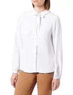 Bluzki damskie - Seidensticker Damska bluzka - modna bluzka - Regular Fit - stójka z kokardką - długi rękaw - 100% wiskoza, biały, 38 - miniaturka - grafika 1