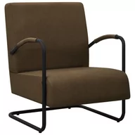 Fotele - vidaXL Fotel, ciemnobrązowy, obity tkaniną - miniaturka - grafika 1