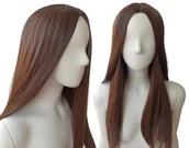 Dodatki do strojów karnawałowych - Peruka Bez Grzywki Brązowa Z Przedziałkiem Gęsta - miniaturka - grafika 1