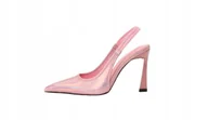 Czółenka - Even&Odd Różowe Lakierowane Czółenka Na Szpilce Z Paskiem 41 Tlb - miniaturka - grafika 1