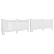 Akcesoria grzewcze - vidaXL Osłony na kaloryfer, 2 szt., białe, 152x19x81,5 cm, MDF - miniaturka - grafika 1