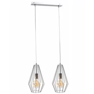 KET LAMPA wisząca  industrialna OPRAWA metalowy ZWIS druciaki srebrne KET667 - Lampy sufitowe - miniaturka - grafika 1
