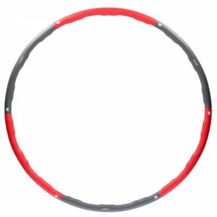 HMS HULA HOP 100CM SKŁADANY CZERW-SZAR - Pozostały sprzęt i akcesoria do ćwiczeń - miniaturka - grafika 1