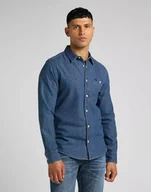 Koszule męskie - Lee Leesure Shirt Męska Koszula Jeansowa Mid Stone L66Ncuvk-Xl - miniaturka - grafika 1