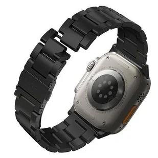 Etui Uniq pasek Osta na Apple Watch 42/44/45/ 49mm Series 1/2/3/4/5/6/7/8/SE/SE2/Ultra Stainless Steel - czarne - Akcesoria do smartwatchy - miniaturka - grafika 2