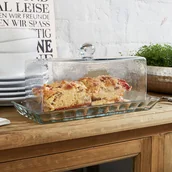 Pudła i pojemniki do przechowywania - Talerz ze szklanym kloszem Nelia - miniaturka - grafika 1