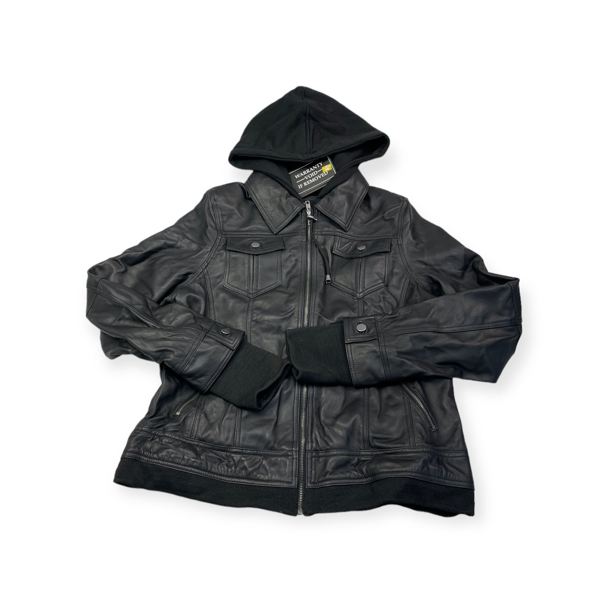 Skórzana kurtka damska kaptur REAL LEATHER XL