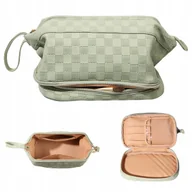 Kosmetyczki, organizery i kuferki - Kosmetyczka damska, wodoodporna Abiudeng, zielona - miniaturka - grafika 1