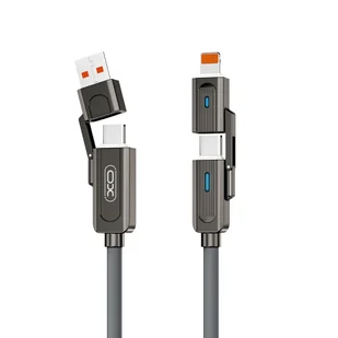 XO kabel NB275 4w1 USB-C - Lightning + USB + USB-C 60W 1,0m szary - Kable USB - miniaturka - grafika 1