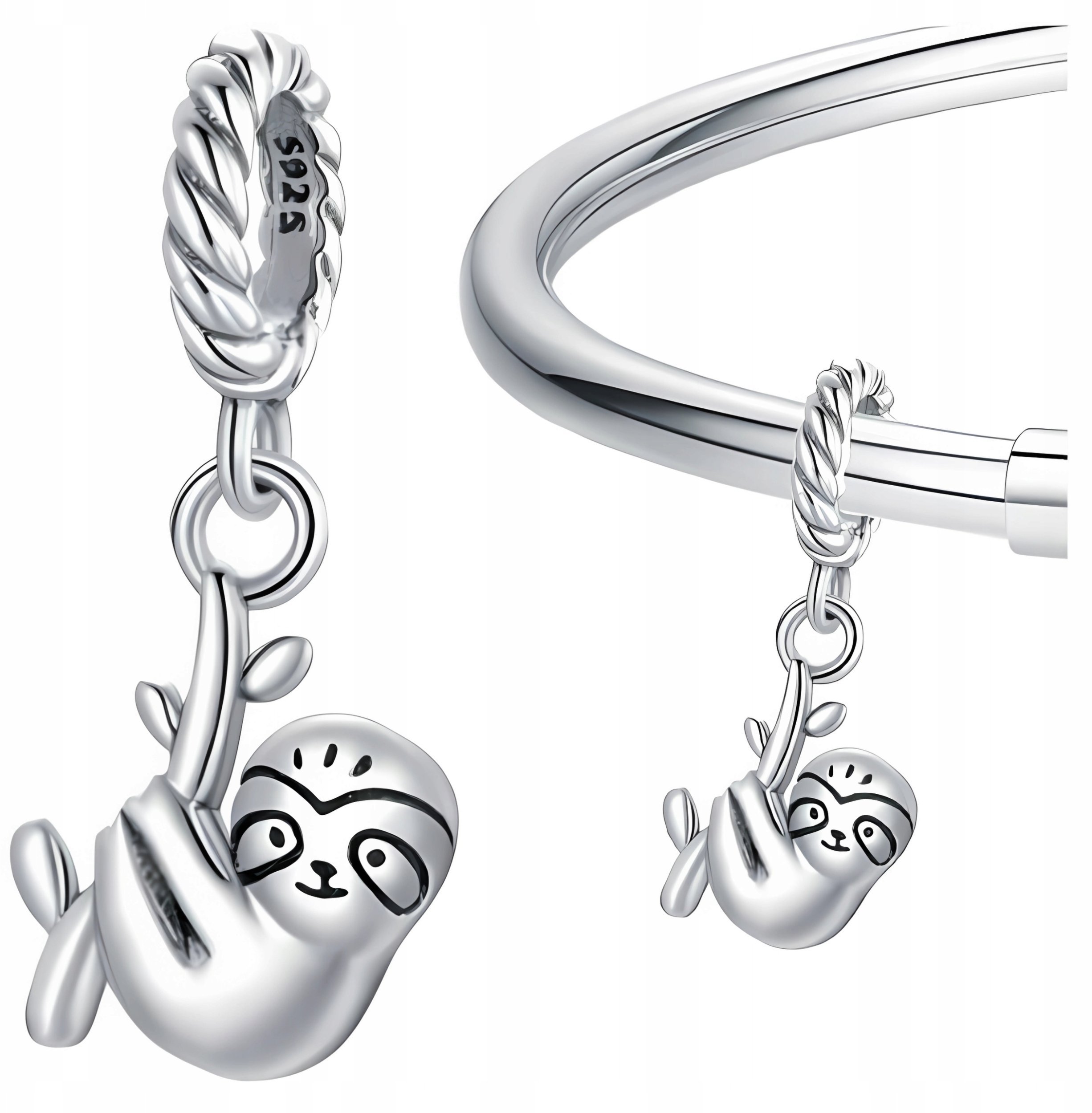 Ivybands CHARMS LENIWIEC srebro 925 koralik srebrna zawieszka wiesząca charms 925