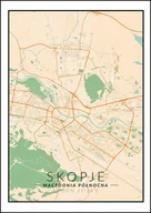 Plakaty - Galeria Plakatu, Plakat, Skopje Mapa Kolorowa, 30x40 cm - miniaturka - grafika 1