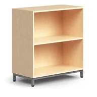 Regały biurowe - Regał QBUS, 1 półka, nóżki, 868x800x400 mm, srebrny, brzoza - miniaturka - grafika 1