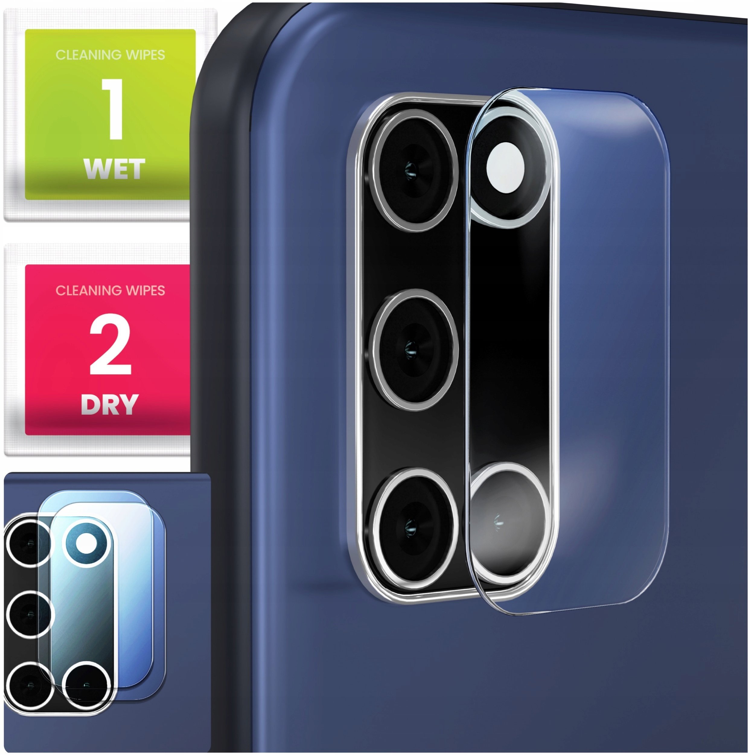 2-PAK Szkło Na Aparat Do Oppo A52 Hartowane, Ochronne, Na Obiektyw, 9H