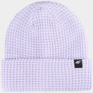 Czapki damskie - Czapka 4F Czarna Zimowa Damska Fioletowa 4FWAW25ACAPU558 Fioletowy - miniaturka - grafika 1