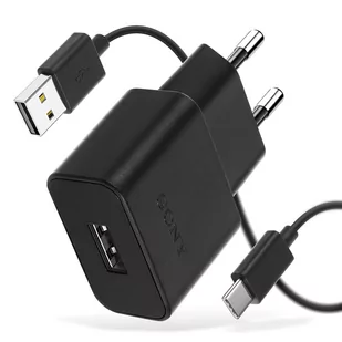 Ładowarka ścienna Sony UCH20 1.5A Czarny Smartfon - kabel USB C w zestawie - Ładowarki do telefonów - miniaturka - grafika 1