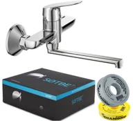 Baterie kuchenne - SOTBE VANTAA Bateria kuchenna ścienna Ruchoma wylewka 35 cm - miniaturka - grafika 1