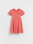 Sukienki i spódniczki dla dziewczynek - Reserved - Sukienka w paski - czerwony - miniaturka - grafika 1