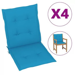 vidaXL Poduszki na krzesła ogrodowe, 4 szt., niebieskie, 100x50x3 cm - Poduszki ogrodowe - miniaturka - grafika 1