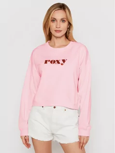Bluzy damskie - Roxy Bluza Break Away Crew ERJFT04394 Różowy Regular Fit - grafika 1