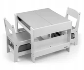 Zestawy mebli dla dzieci - Milly Mally Zestaw mebli - Stolik i dwa krzesełka Sven Plus White - miniaturka - grafika 1