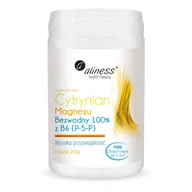 Witaminy i minerały - Aliness Cytrynian Magnezu bezwodny 100% z B6 (P-5-P), proszek 250g, - FC11-117A9 - miniaturka - grafika 1