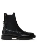 Botki damskie - Tommy Hilfiger Sztyblety Brogue Boot FW0FW09151 Czarny - miniaturka - grafika 1
