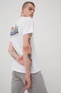 Koszulki męskie - Billabong t-shirt męski kolor biały z nadrukiem - grafika 1