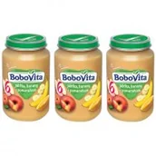 Desery dla dzieci - BoboVita Jabłka banany i pomarańcze po 6 miesiącu Zestaw 3 x 190 g - miniaturka - grafika 1