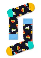 Skarpetki męskie - Happy Socks Birthday Cakes Gift Set, kolorowe i zabawne, Skarpety dla kobiet i mężczyzn, Czarny-Turkus-Czerwony 2 pary (36-40) - miniaturka - grafika 1