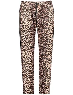 Samoon Damskie spodnie do biegania z wzorem Leo Dessin spodnie kolarskie Jogpants Animal Print lekko skrócone nogawki, Czarny wzór, 42 - Spodnie damskie - miniaturka - grafika 1
